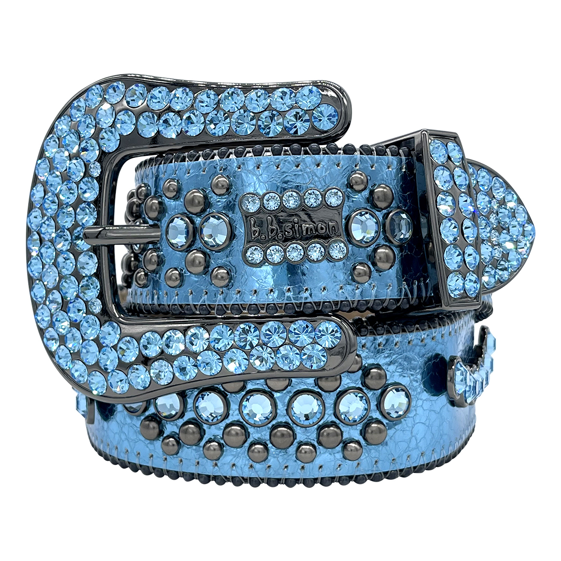 BBSIMON BELTS WHIT SWAROVSKI CRYSTAL AND ITALIAN LEATHER MADE IN USA